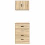 Armarios 2 uds para garaje madera de ingeniería roble sonoma