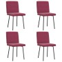 Sillas de comedor 4 unidades terciopelo rojo tinto de , Sillas de comedor - Ref: Foro24-3315261, Precio: 166,56 €, Descuento: %