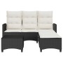 Set de sofás de jardín en forma de L con cojines 3 pzas negro de , Conjuntos de jardín - Ref: Foro24-3328638, Precio: 371,72 €
