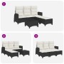 Set de sofás de jardín en forma de L con cojines 3 pzas negro by , Garden sets - Ref: Foro24-3328638, Price: 370,94 €, Discou...