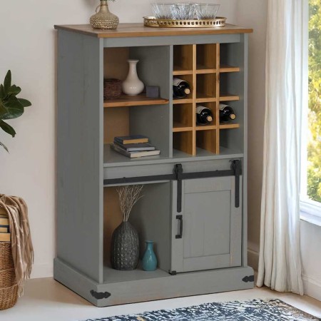 Vinoteca HALDEN con botelleros y puerta corredera gris pino by , Wine and liquor cabinets - Ref: Foro24-4018447, Price: 259,2...