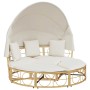 Tumbona cama de jardín con capota y cojines ratán PE by , Outdoor beds - Ref: Foro24-4108235, Price: 411,63 €, Discount: %