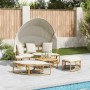 Tumbona cama de jardín con capota y cojines ratán PE by , Outdoor beds - Ref: Foro24-4108235, Price: 411,63 €, Discount: %