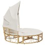 Tumbona cama de jardín con capota y cojines ratán PE by , Outdoor beds - Ref: Foro24-4108235, Price: 411,63 €, Discount: %
