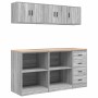 Armarios 6 uds para garaje madera ingeniería gris sonoma von , Armarios industriales - Ref: Foro24-3328355, Preis: 304,57 €, ...