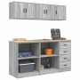 Armarios 6 uds para garaje madera ingeniería gris sonoma von , Armarios industriales - Ref: Foro24-3328355, Preis: 304,57 €, ...