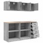 Armarios 6 uds para garaje madera ingeniería gris sonoma von , Armarios industriales - Ref: Foro24-3328355, Preis: 304,57 €, ...