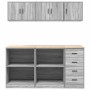Armarios 6 uds para garaje madera ingeniería gris sonoma von , Armarios industriales - Ref: Foro24-3328355, Preis: 304,57 €, ...