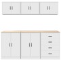 Armarios 6 uds para garaje madera de ingeniería blanco von , Armarios industriales - Ref: Foro24-3328341, Preis: 444,51 €, Ra...