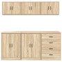 Armarios 6 uds para garaje madera de ingeniería roble sonoma by , Armarios industriales - Ref: Foro24-3328343, Price: 466,16 ...