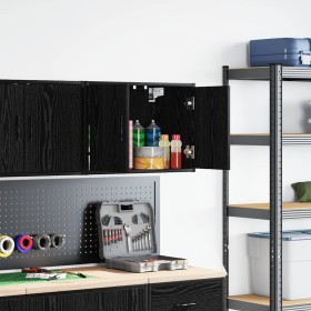 Armario de pared para garaje madera de ingeniería negra by , Armarios industriales - Ref: Foro24-860645, Price: 54,37 €, Disc...