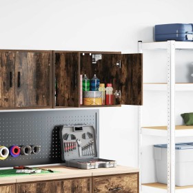 Armario de pared para garaje madera de ingeniería roble ahumado by , Armarios industriales - Ref: Foro24-860651, Price: 41,58...