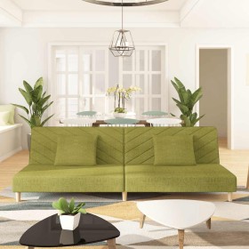 Sofá cama de 2 plazas con dos almohadas tela verde by , Sofas - Ref: Foro24-375894, Price: 245,46 €, Discount: %