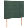 Cama box spring con colchón terciopelo verde oscuro 90x200 cm
