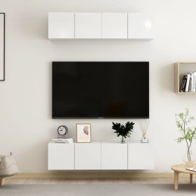 Muebles de salón TV 4 pzas madera ingeniería gris brillo de , Muebles TV - Ref: Foro24-3079269, Precio: 166,91 €, Descuento: %