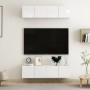 Muebles de salón TV 4 pzas madera ingeniería gris brillo de , Muebles TV - Ref: Foro24-3079269, Precio: 166,91 €, Descuento: %