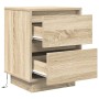 Mesillas de noche con luces LED 2 uds roble sonoma 38x34x50 cm de , Mesitas de noche - Ref: Foro24-861288, Precio: 100,30 €, ...
