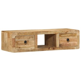 Mueble de TV de pared madera maciza mango rugosa 100x32x25 cm de , Almacenamiento para CD y DVD - Ref: Foro24-4104525, Precio...