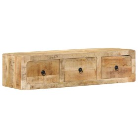Mueble de TV de pared madera maciza mango rugosa 100x32x25 cm de , Almacenamiento para CD y DVD - Ref: Foro24-4104527, Precio...