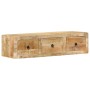Mueble de TV de pared madera maciza mango rugosa 100x32x25 cm de , Almacenamiento para CD y DVD - Ref: Foro24-4104527, Precio...