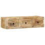 Mueble de TV de pared madera maciza mango rugosa 100x32x25 cm de , Almacenamiento para CD y DVD - Ref: Foro24-4104527, Precio...
