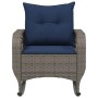 Silla mecedora de jardín con cojines ratán sintético gris by , Garden chairs - Ref: Foro24-4104200, Price: 113,43 €, Discount: %