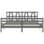 Estructura de cama con cabecero madera maciza gris 200x200 cm de vidaXL, Camas y somieres - Ref: Foro24-3194398, Precio: 174,...