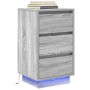 Mesilla de noche con luces LED sonoma gris 38x34x65 cm de , Mesitas de noche - Ref: Foro24-861306, Precio: 81,59 €, Descuento: %