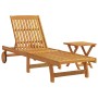 Tumbona con mesita madera maciza de acacia de , Tumbonas - Ref: Foro24-3325199, Precio: 198,39 €, Descuento: %
