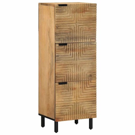 Aparador alto madera maciza de mango marrón 40x33x110 cm by , CD and DVD storage - Ref: Foro24-4017749, Price: 196,26 €, Disc...