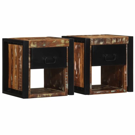 Mesilla de noche multicolor 40x35x40 cm madera maciza reciclada de , Mesitas de noche - Ref: Foro24-4015952, Precio: 161,22 €...