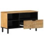 Mueble de TV madera maciza de mango marrón 80x33x46 cm by , CD and DVD storage - Ref: Foro24-4017737, Price: 94,03 €, Discoun...