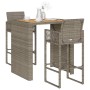 Set bar jardín sin cojines 3 pzas ratán sintético acacia gris von , Gartensets - Ref: Foro24-3328887, Preis: 382,95 €, Rabatt: %