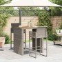 Set bar jardín sin cojines 3 pzas ratán sintético acacia gris von , Gartensets - Ref: Foro24-3328887, Preis: 382,95 €, Rabatt: %