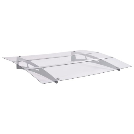Marquesina para puerta PC plata y transparente 150x90 cm PET de , Toldos - Ref: Foro24-144829, Precio: 118,79 €, Descuento: %