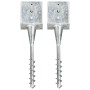 Picas de tierra 2 uds acero galvanizado plateado 14x14x58 cm by , Spikes for anchoring in the ground - Ref: Foro24-145445, Pr...