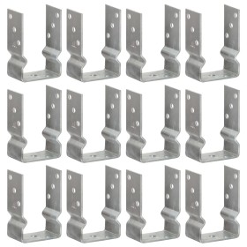 Anclajes de valla 12 uds acero galvanizado plateado9x6x15 cm von , Spikes zur Verankerung im Boden - Ref: Foro24-145334, Prei...