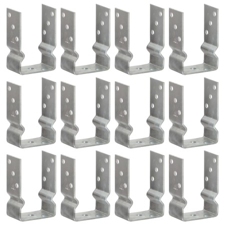 Anclajes de valla 12 uds acero galvanizado plateado9x6x15 cm by , Spikes for anchoring in the ground - Ref: Foro24-145334, Pr...