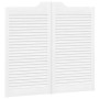 Puertas batientes diseño de lamas 2 par blanco 90x80 cm by , Doors for the home - Ref: Foro24-4107139, Price: 114,10 €, Disco...