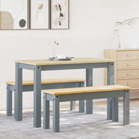 Juego de comedor Panama 3 pzas madera maciza de pino gris von , Möbelsets für Küchen und Esszimmer - Ref: Foro24-3345165, Pre...