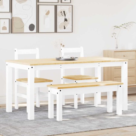 Juego de comedor Panama 4 pzas madera maciza de pino blanco von , Möbelsets für Küchen und Esszimmer - Ref: Foro24-3345178, P...