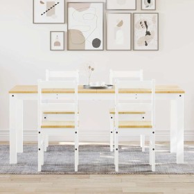 Juego de comedor Panama 5 pzas madera maciza de pino blanco von , Möbelsets für Küchen und Esszimmer - Ref: Foro24-3345190, P...