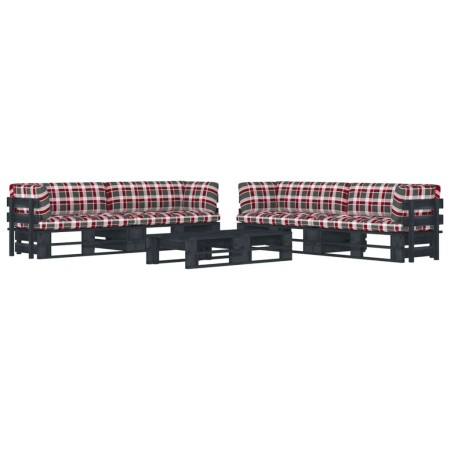 Palettenmöbel 6 Stück und Kissen Kiefernholz imprägniert schwarz von vidaXL, Gartensets - Ref: Foro24-3067021, Preis: 698,44 ...