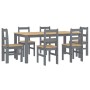Juego de comedor Panama 7 pzas madera maciza de pino gris von , Möbelsets für Küchen und Esszimmer - Ref: Foro24-3345192, Pre...