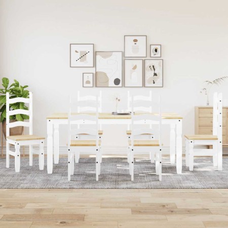 Juego de comedor Panama 7 pzas madera maciza de pino blanco by , Furniture sets for kitchens and dining rooms - Ref: Foro24-3...