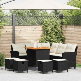 Set de sofás de jardín en forma de L con cojines 6 pzas negro by , Garden sets - Ref: Foro24-3213540, Price: 559,65 €, Discou...