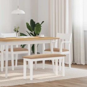 Banco 90 cm madera maciza caucho blanco von , Ess- und Küchenbänke - Ref: Foro24-4102600, Preis: 67,77 €, Rabatt: %