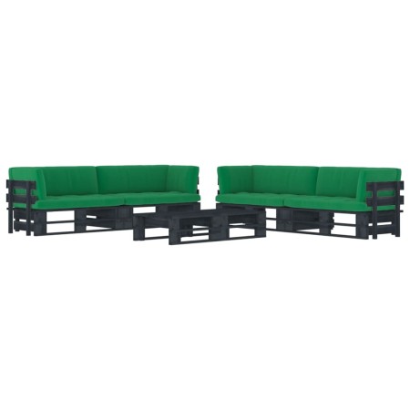 Palettenmöbel 6 Stück und Kissen Kiefernholz imprägniert schwarz von vidaXL, Gartensets - Ref: Foro24-3067014, Preis: 670,69 ...