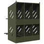 Nido para gallinas con 6 compartimentos de metal verde oliva von , Käfige und Lebensräume für Kleintiere - Ref: Foro24-864351...