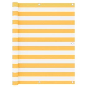 Toldo para balcón tela oxford blanco y amarillo 120x500 cm